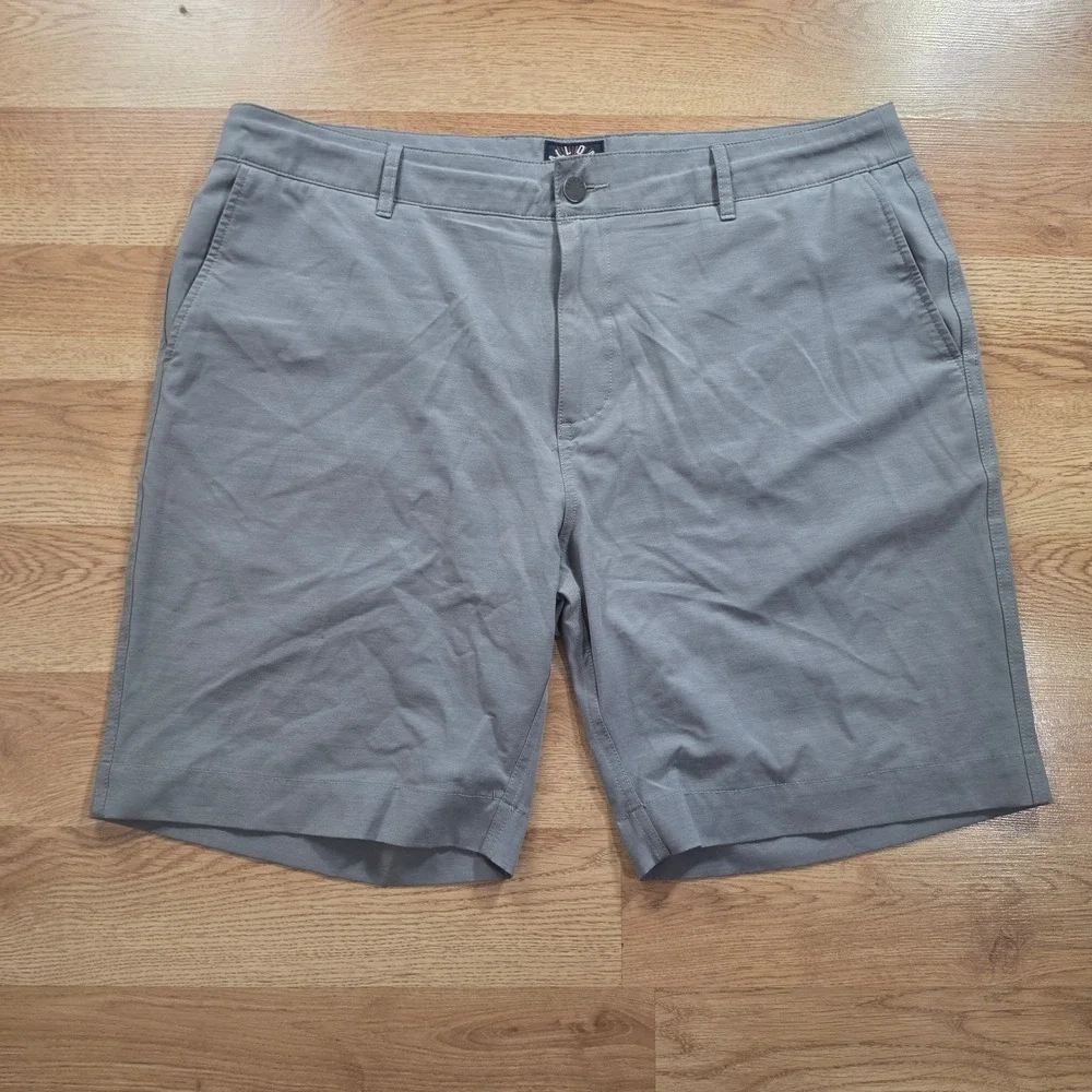 Faherty All Day Shorts Mens 36 Grey Hybrid Stretch Casual Quick Dry Flat Front